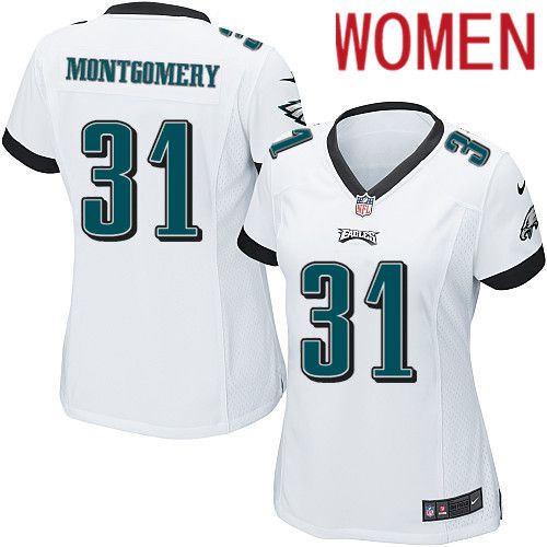 Women Philadelphia Eagles #31 Wilbert Montgomery Nike White Game NFL Jersey